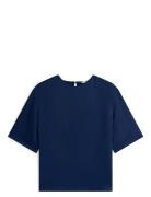 Sateen C-Neck Relaxed T-Shirt Navy Tommy Hilfiger