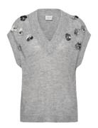 Dante6-Nycia Sleeveless Sequin Sweater Grey Dante6