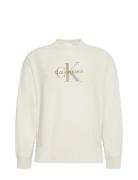 Ls Premium Terry Monologo Cn Swt Cream Calvin Klein Jeans