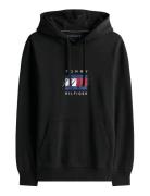 Linear Flag Graphic Hoodie Black Tommy Hilfiger