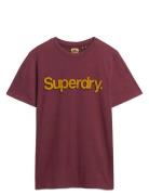 Classic Core Logo Shadow Tee Burgundy Superdry