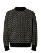 Slhkeith Ls Knit Relaxed Crew Neck Black Selected