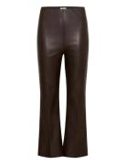 Slkaylee Pu Kickflare Pants Brown Soaked In Luxury