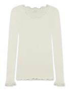 Silk T-Shirt W/ Lace White Rosemunde