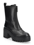 Chunky Heeled Zip Boot Lth Black Calvin Klein