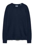 Jjeemil Knit Cable Crew Neck Noos Navy Jack & J S