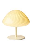 Candy Mini Mush Table Lamp, Glass Head, Metal Base Cream Halo Design