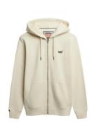 Essential Logo Zip Hoodie Hb White Superdry