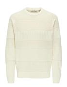 Onsalkan Reg Crew Knit Cream ONLY & SONS
