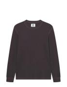Wwemil Waffle Ls T-Shirt Brown WOOD WOOD