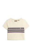 Vintage Stripe Crop Tee Cream Superdry