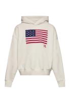 Flag-Appliqué French Terry Hoodie White Ralph Lauren Kids