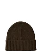 Slhmason Merino Wool Beanie Brown Selected