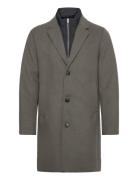 Detachable Collar Lapel Coat Grey Lindbergh