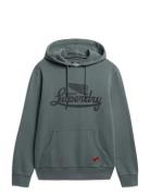 Heritage Brand Relaxed Hood Blue Superdry