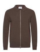 Lambswool L/S Cardigan With 2-Way Z Brown Lindbergh