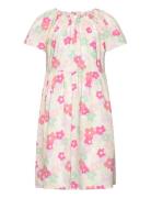 Dress Ss Woven Aop Tie Detail Pink Lindex