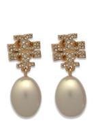 Kira Pave Pearl Drop Earring Gold Tory Burch