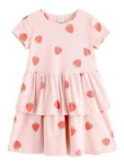 Dress Ss Peplum Aop Pink Lindex