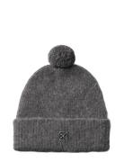 Emblem Brushed Pompom Beanie Grey Calvin Klein