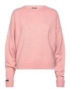Slouchy Crew Neck Jumper Pink Superdry