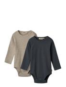 2 Rib Body L/S Spencer Navy Wheat