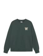 Wwnoel Aa Chest Print Sweatshirt Green WOOD WOOD