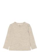 Merino Wool Ls Top Beige Mikk-line