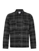 Wool Touch Check Overshirt Grey Lindbergh