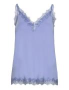 Rwbillie Sl Lace Strap Top Blue Rosemunde