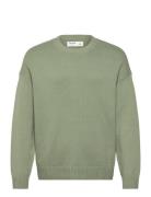 Long Sleeve Jersey Crew Sweater Green Hollister