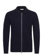 Lambswool L/S Cardigan With 2-Way Z Navy Lindbergh