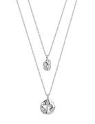 Kaia Duo Necklace Silver Silver Bud To Rose