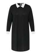 Caralba L/S Mix Abk Dress Jrs Black ONLY Carmakoma