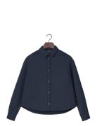 Cropped Pinstripe Shirt Black Lexington Clothing