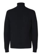 Slhdane Ls Knit Structure Roll Neck Noos Black Selected