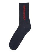 Sock Single Logo Step Navy Mads Nørgaard