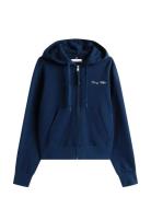 Script Reg Pique Zip-Up Hoodie Navy Tommy Hilfiger