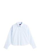 Tjw Reg Crop Stripe Poplin Shirt Blue Tommy Jeans