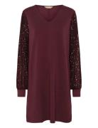Cuchabrina Sequins Dress Burgundy Culture