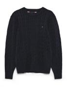 Classic Cotton Cable Crew Neck Navy Tommy Hilfiger