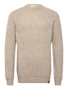 Chunky Yarn Crewneck Sweater Beige Timberland