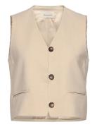 Mschrosina Michelle Short Waistcoat Cream MSCH Copenhagen