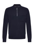 Lambswool Zip Polo Navy Tommy Hilfiger