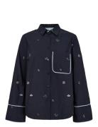 Nuchiro Boxy Shirt Navy Nümph