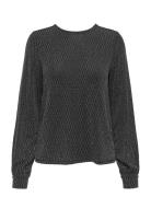 Onlcarol L/S Glitter Bow Top Box Jrs Black ONLY