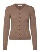 Rwdarcy Ls Pointelle Cardigan Brown Rosemunde