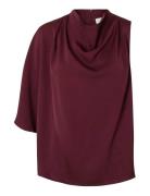 Slflaurina Shoulder Cowl Top B Burgundy Selected