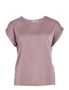 Viellette S/S Satin Top - Noos Pink Vila