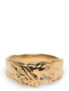 Sol Organic Shaped Crystal Ring Gold-Plated Gold Pilgrim